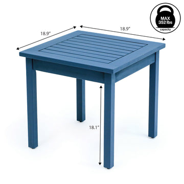Archer 18.9" Modern Classic Square Slatted Solid Acacia Wood Indoor/Outdoor Adirondack Side Table